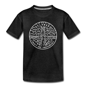 Delaware Toddler T-Shirt - State Design Delaware Toddler Tee - charcoal gray