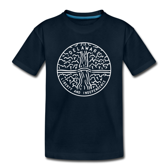 Delaware Toddler T-Shirt - State Design Delaware Toddler Tee - deep navy