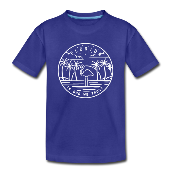 Florida Toddler T-Shirt - State Design Florida Toddler Tee - royal blue