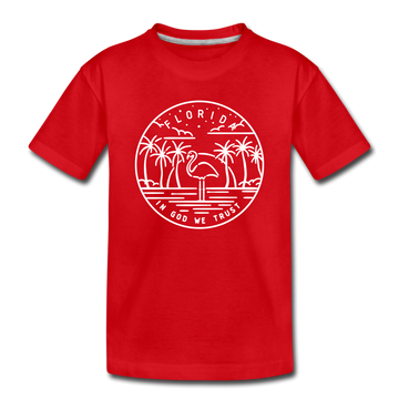Florida Toddler T-Shirt - State Design Florida Toddler Tee - red