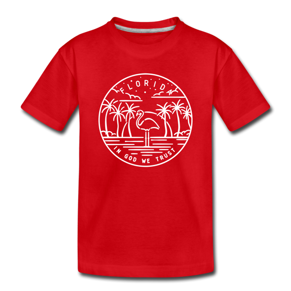 Florida Toddler T-Shirt - State Design Florida Toddler Tee - red
