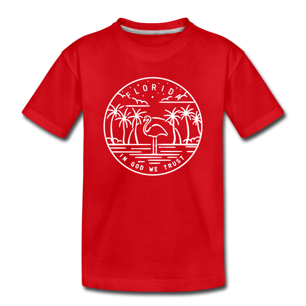 Florida Toddler T-Shirt - State Design Florida Toddler Tee - red