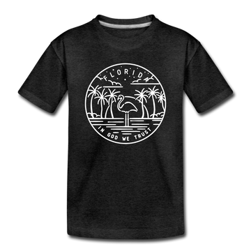 Florida Toddler T-Shirt - State Design Florida Toddler Tee - charcoal gray