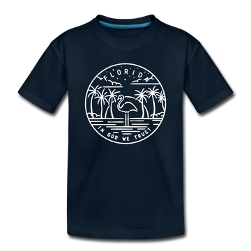Florida Toddler T-Shirt - State Design Florida Toddler Tee - deep navy