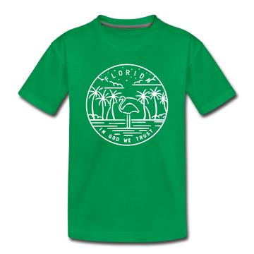 Florida Toddler T-Shirt - State Design Florida Toddler Tee - kelly green