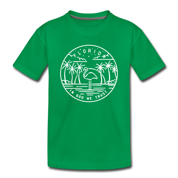 Florida Toddler T-Shirt - State Design Florida Toddler Tee - kelly green