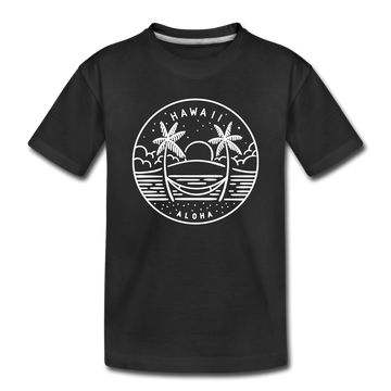 Hawaii Toddler T-Shirt - State Design Hawaii Toddler Tee - black