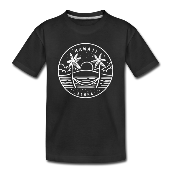 Hawaii Toddler T-Shirt - State Design Hawaii Toddler Tee - black