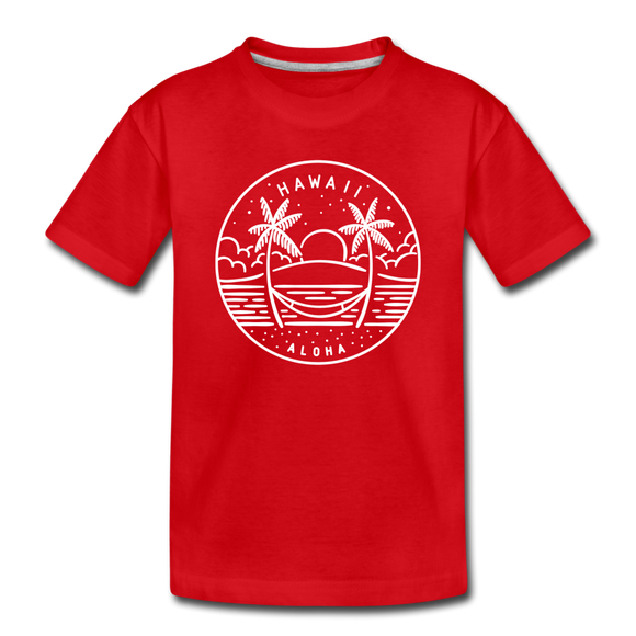 Hawaii Toddler T-Shirt - State Design Hawaii Toddler Tee - red