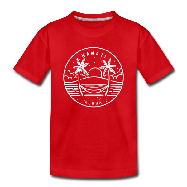 Hawaii Toddler T-Shirt - State Design Hawaii Toddler Tee - red