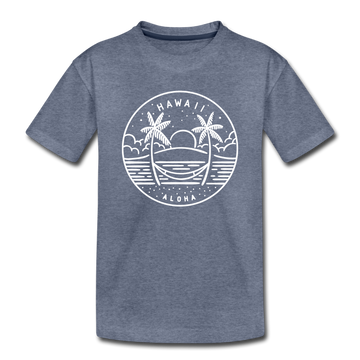 Hawaii Toddler T-Shirt - State Design Hawaii Toddler Tee - heather blue