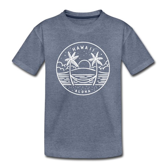 Hawaii Toddler T-Shirt - State Design Hawaii Toddler Tee - heather blue