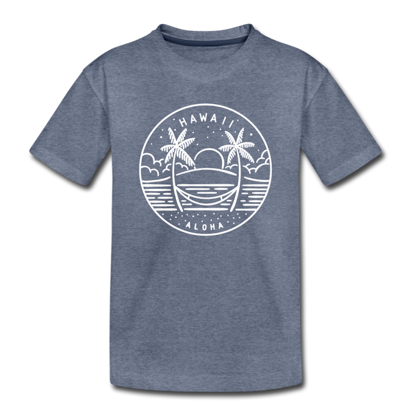 Hawaii Toddler T-Shirt - State Design Hawaii Toddler Tee - heather blue