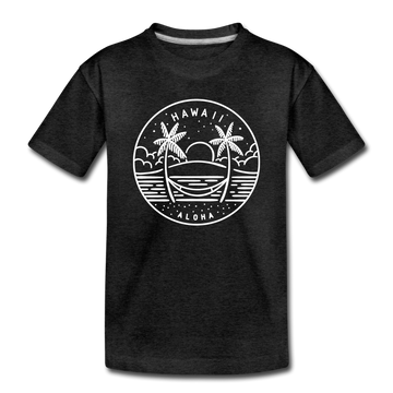 Hawaii Toddler T-Shirt - State Design Hawaii Toddler Tee - charcoal gray