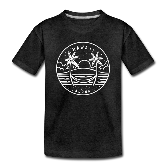 Hawaii Toddler T-Shirt - State Design Hawaii Toddler Tee - charcoal gray