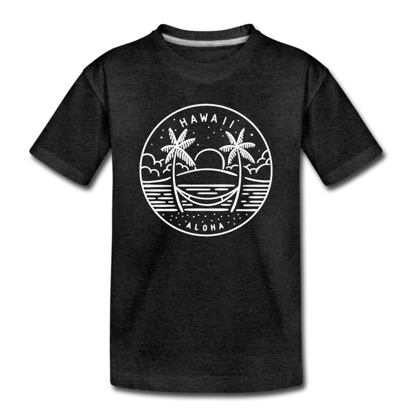 Hawaii Toddler T-Shirt - State Design Hawaii Toddler Tee - charcoal gray