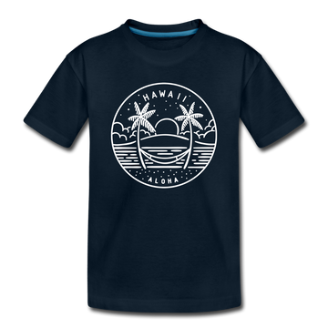 Hawaii Toddler T-Shirt - State Design Hawaii Toddler Tee - deep navy