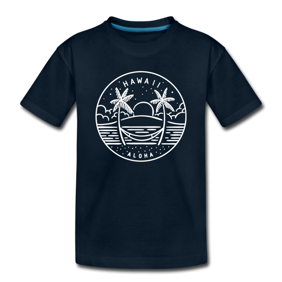 Hawaii Toddler T-Shirt - State Design Hawaii Toddler Tee - deep navy