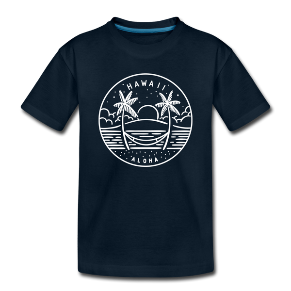 Hawaii Toddler T-Shirt - State Design Hawaii Toddler Tee - deep navy