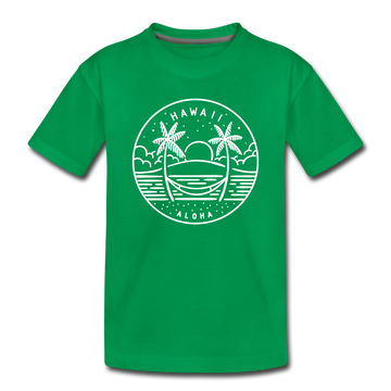 Hawaii Toddler T-Shirt - State Design Hawaii Toddler Tee - kelly green