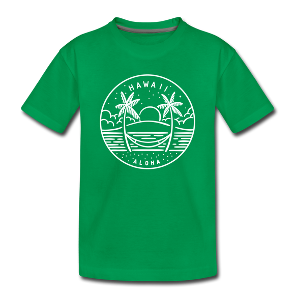 Hawaii Toddler T-Shirt - State Design Hawaii Toddler Tee - kelly green