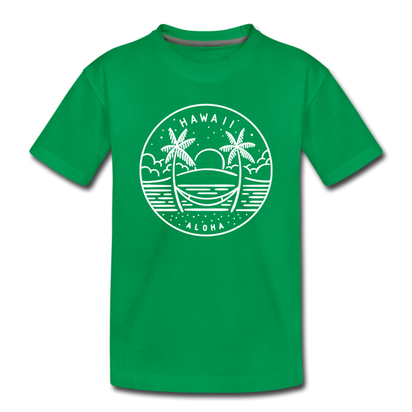 Hawaii Toddler T-Shirt - State Design Hawaii Toddler Tee - kelly green