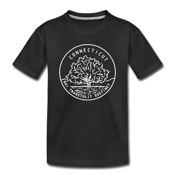 Connecticut Toddler T-Shirt - State Design Connecticut Toddler Tee - black