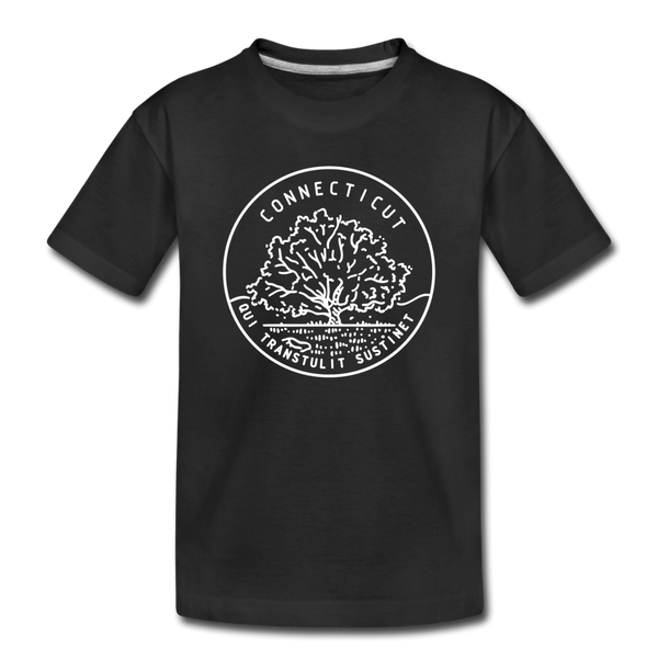 Connecticut Toddler T-Shirt - State Design Connecticut Toddler Tee - black