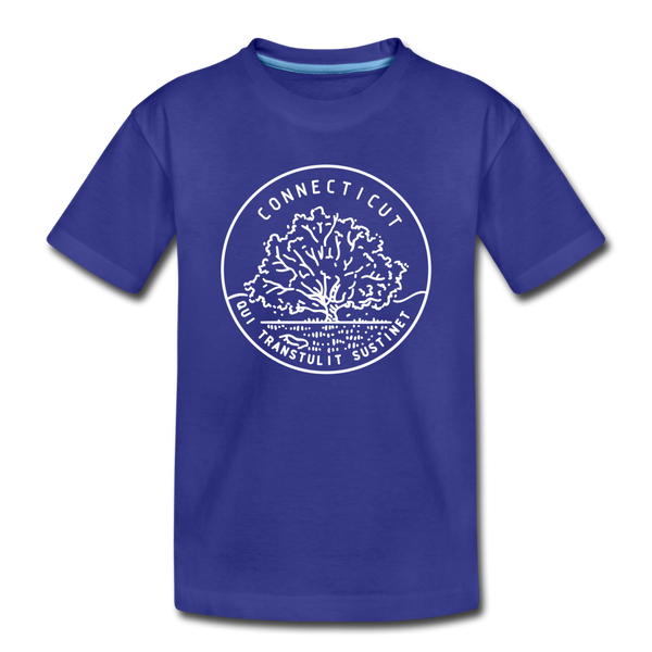 Connecticut Toddler T-Shirt - State Design Connecticut Toddler Tee - royal blue