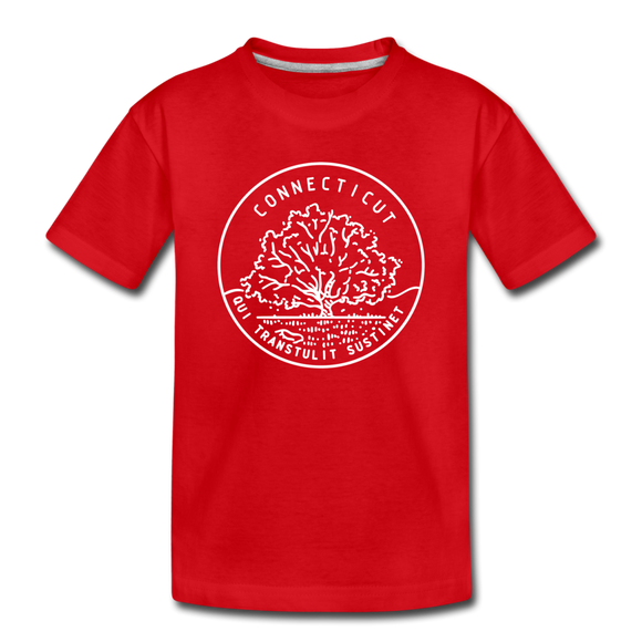 Connecticut Toddler T-Shirt - State Design Connecticut Toddler Tee - red