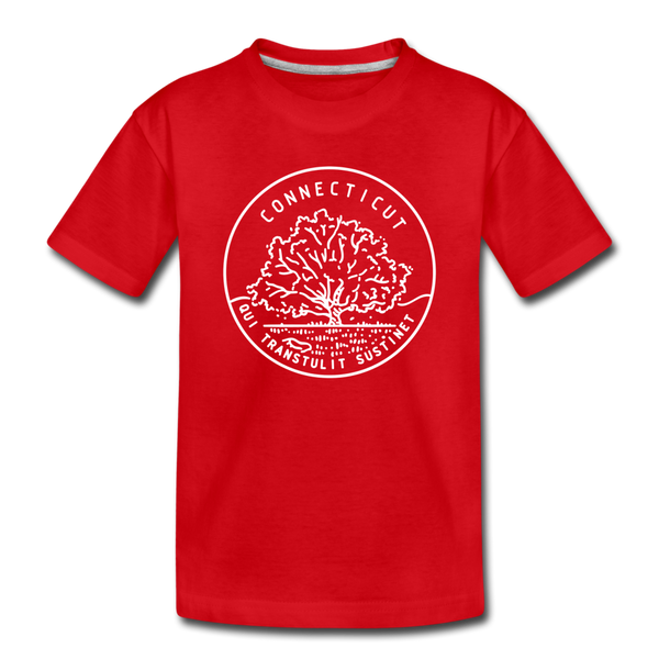 Connecticut Toddler T-Shirt - State Design Connecticut Toddler Tee - red