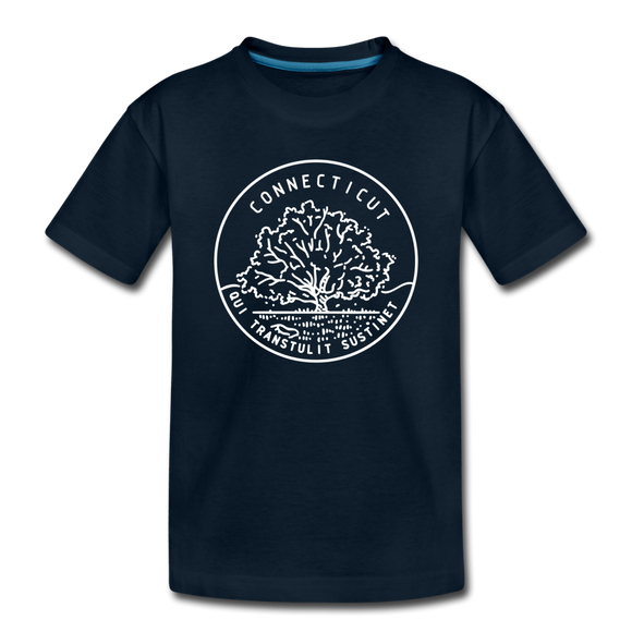 Connecticut Toddler T-Shirt - State Design Connecticut Toddler Tee - deep navy