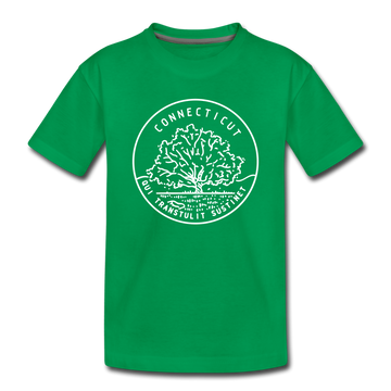 Connecticut Toddler T-Shirt - State Design Connecticut Toddler Tee - kelly green