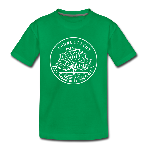 Connecticut Toddler T-Shirt - State Design Connecticut Toddler Tee - kelly green