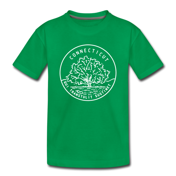 Connecticut Toddler T-Shirt - State Design Connecticut Toddler Tee - kelly green