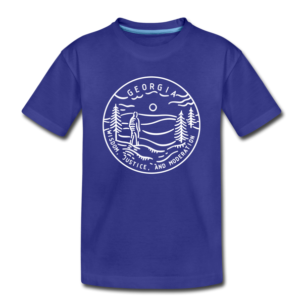 Georgia Toddler T-Shirt - State Design Georgia Toddler Tee - royal blue