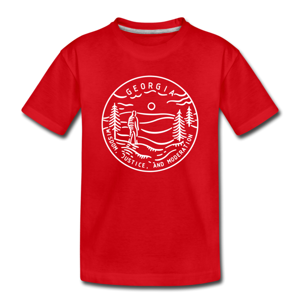 Georgia Toddler T-Shirt - State Design Georgia Toddler Tee - red