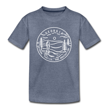 Georgia Toddler T-Shirt - State Design Georgia Toddler Tee - heather blue