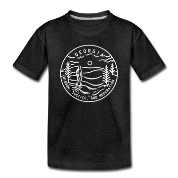 Georgia Toddler T-Shirt - State Design Georgia Toddler Tee - charcoal gray