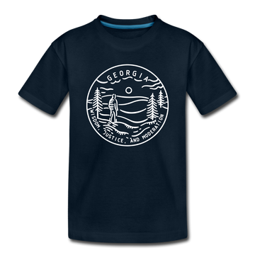 Georgia Toddler T-Shirt - State Design Georgia Toddler Tee - deep navy