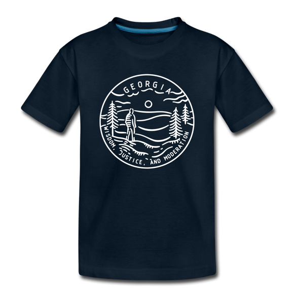Georgia Toddler T-Shirt - State Design Georgia Toddler Tee - deep navy