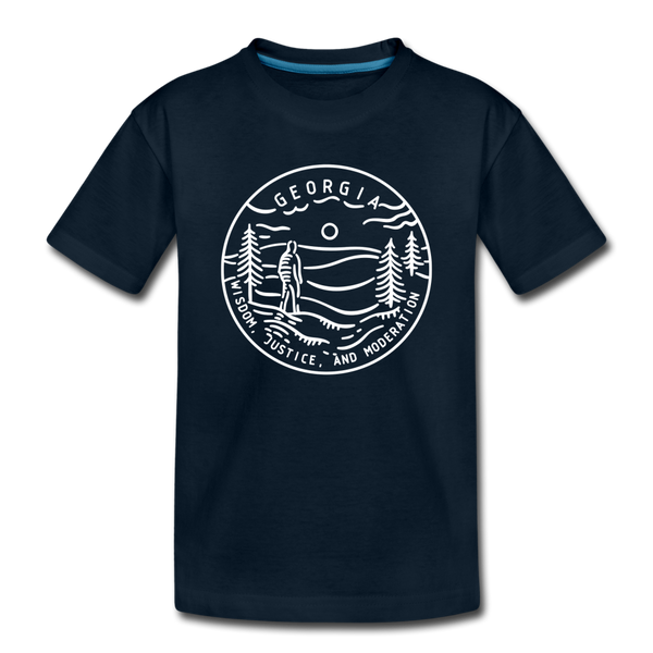 Georgia Toddler T-Shirt - State Design Georgia Toddler Tee - deep navy