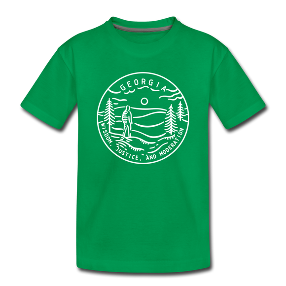 Georgia Toddler T-Shirt - State Design Georgia Toddler Tee - kelly green