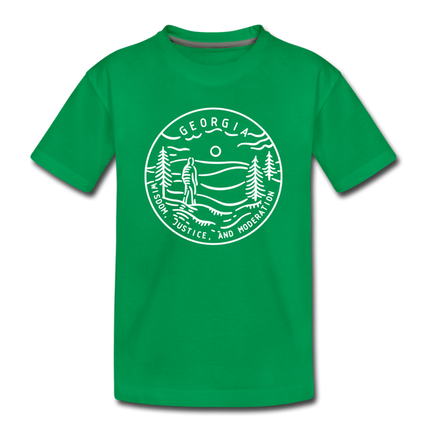 Georgia Toddler T-Shirt - State Design Georgia Toddler Tee - kelly green