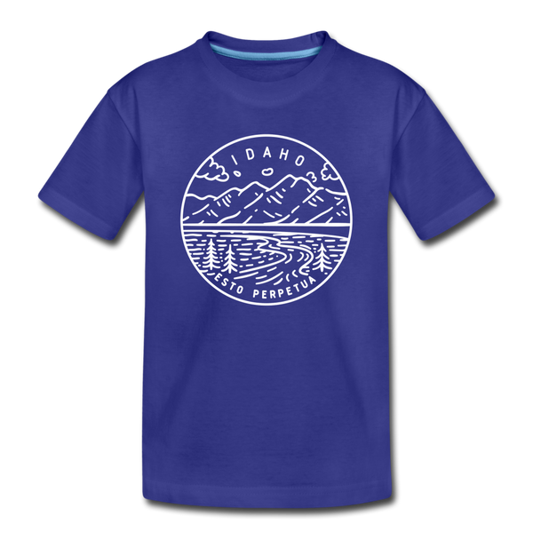 Idaho Toddler T-Shirt - State Design Idaho Toddler Tee - royal blue
