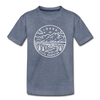 Idaho Toddler T-Shirt - State Design Idaho Toddler Tee - heather blue