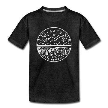 Idaho Toddler T-Shirt - State Design Idaho Toddler Tee - charcoal gray