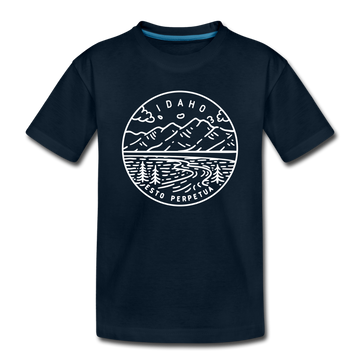 Idaho Toddler T-Shirt - State Design Idaho Toddler Tee - deep navy