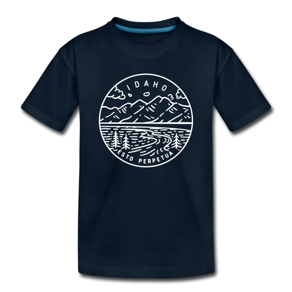 Idaho Toddler T-Shirt - State Design Idaho Toddler Tee - deep navy