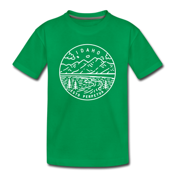 Idaho Toddler T-Shirt - State Design Idaho Toddler Tee - kelly green